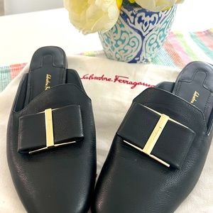 Leather mule wore twice, little narrow